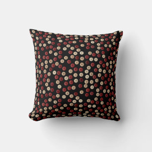 Coussin Motif de boutons couleur marron et tan