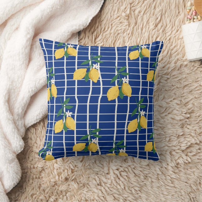 Coussin Motif de branche de citron méditerranéen (Couverture)