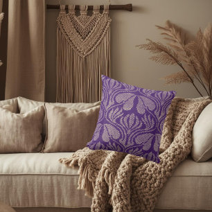 Coussin Motif de broderie copte - feuilles violets