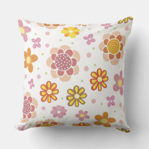 Coussin motif de broderie de tournesol