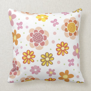 Coussin motif de broderie de tournesol