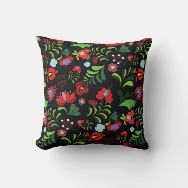 Coussin Motif de broderie matyo hongrois (Recto)