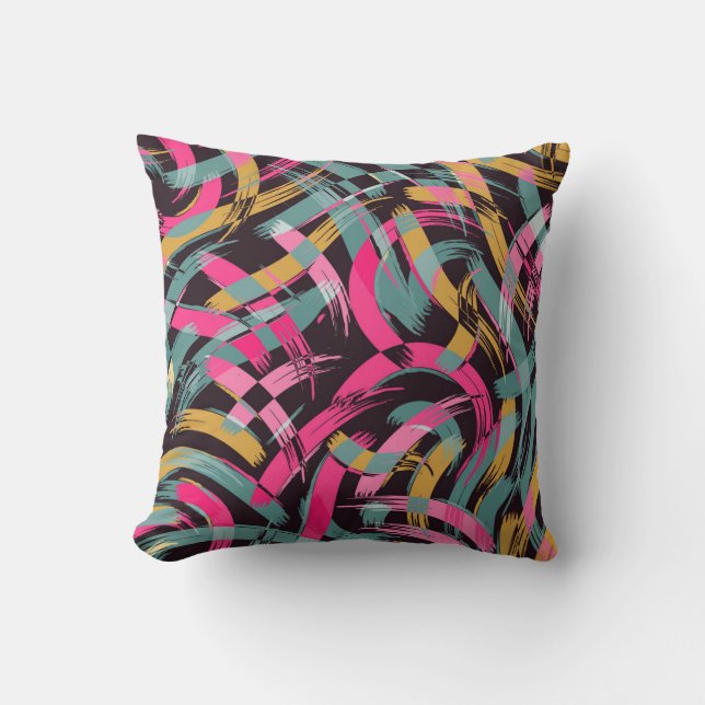 Coussin Motif de brosse artistique. (Recto)