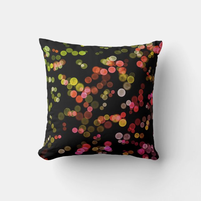Coussin Motif de bulle Abstraite rose rouge (Recto)