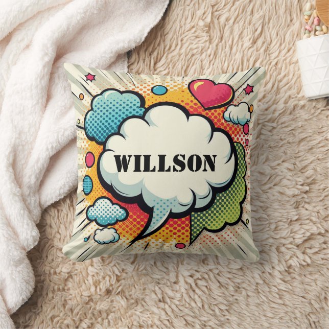 Coussin Motif de bulle de la bande dessinée (Couverture)