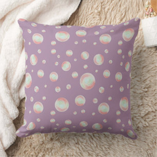 Coussin Motif de bulles de savon flottantes iridescentes