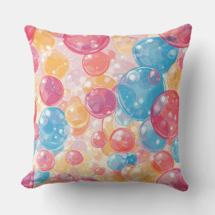 Coussin Motif de bulles vibrant et ludique