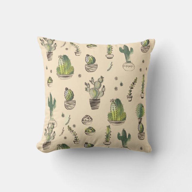 Coussin Motif de cactus (Recto)