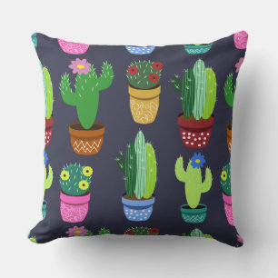 Coussin Motif de cactus caricature