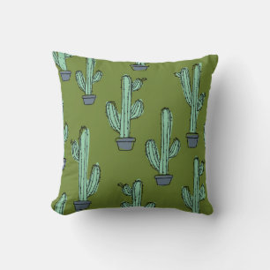 Coussin Motif de cactus dessiné à la main