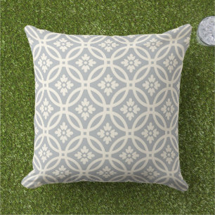 Coussin Motif de cadre floral gris moderne