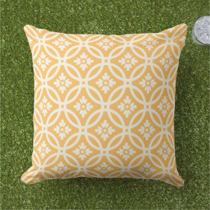 Coussin Motif de cadre Floral Orange Jaune moderne