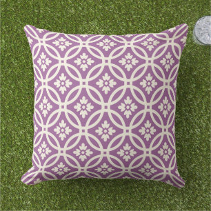 Coussin Motif de cadre floral violet moderne