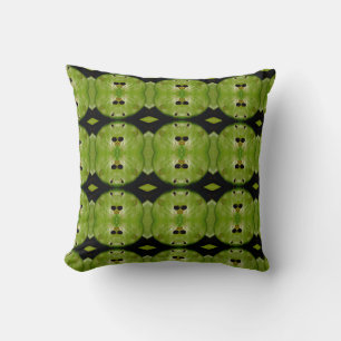 Coussin motif de caleçon vert abstrait noir dos