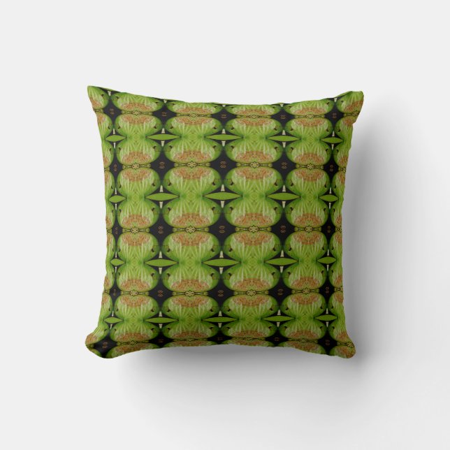 Coussin motif de caleçon vert abstrait noir dos (Recto)