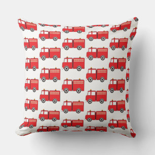 Coussin Motif de camion de pompiers rouge