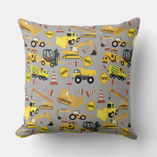 Coussin Motif de camions de construction