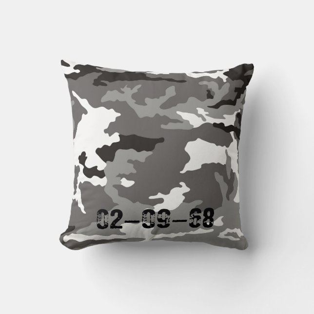 Coussin Motif de camouflage gris (Recto)