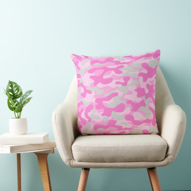Coussin Motif de camouflage gris rose  (Chaise)