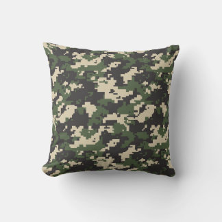 Coussin Motif de camouflage numérique vert