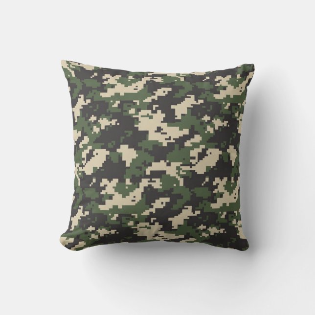 Coussin Motif de camouflage numérique vert (Recto)