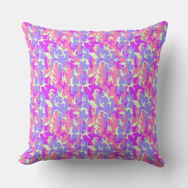Coussin Motif de camouflage rose mignon (Recto)