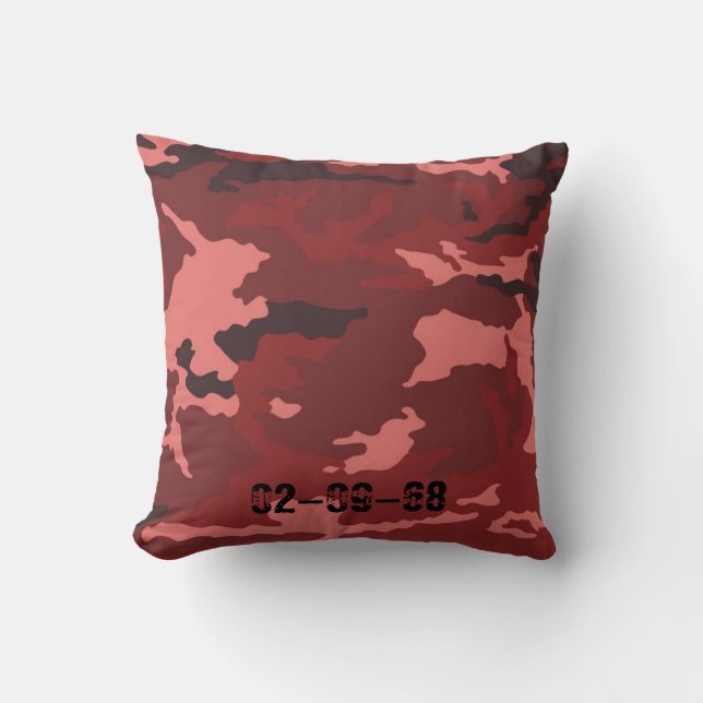 Coussin Motif de camouflage rouge (Recto)