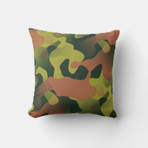 Coussin Motif de camouflage vert et marron