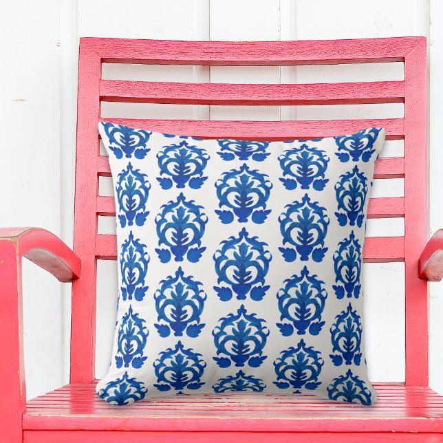 Coussin Motif de campagne française bleu (Créateur téléchargé)