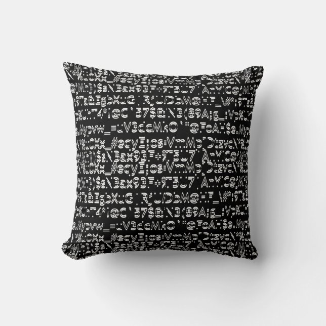 Coussin Motif de caractères de clavier artistique (Recto)