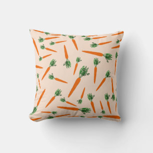 Coussin Motif de carottes orange