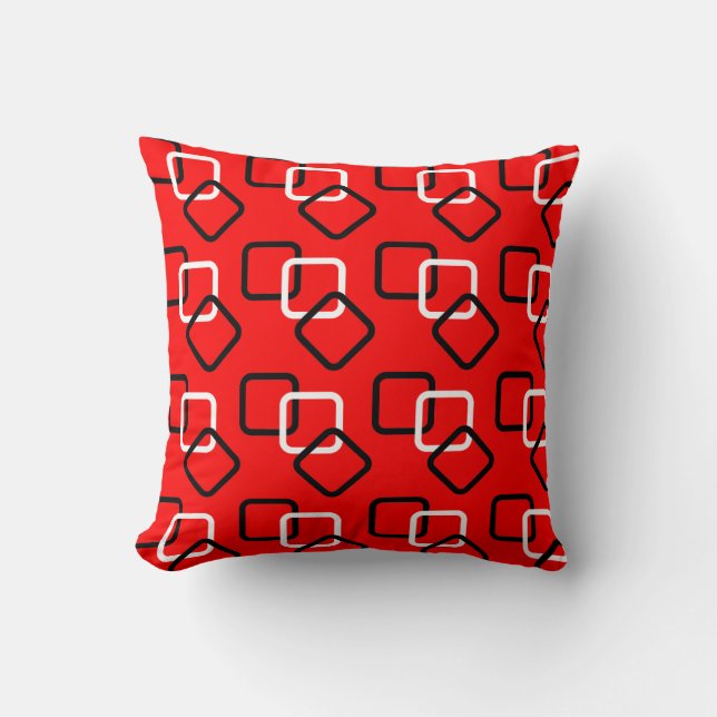 Coussin Motif de carré à coins arrondis modernes (Recto)