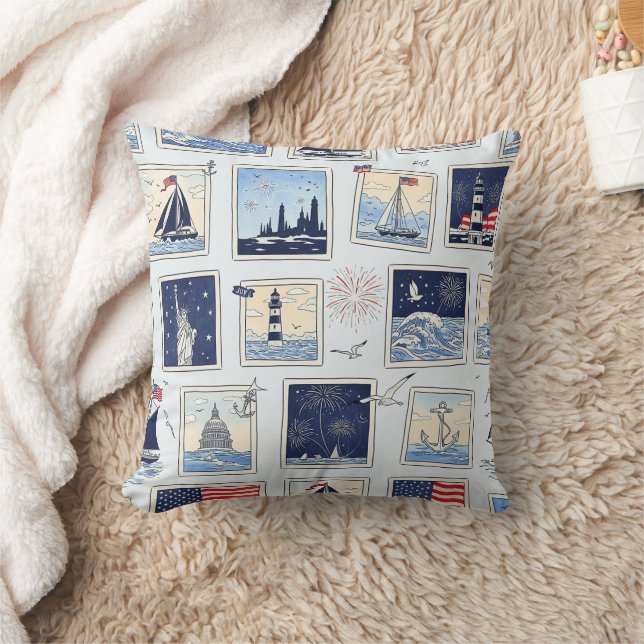 Coussin Motif de carreau en papier découpé patriotique en  (Couverture)