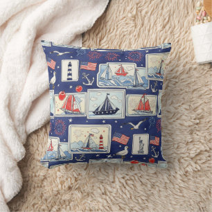 Coussin Motif de carreau en papier découpé patriotique en