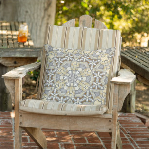Coussin Motif de carreaux d'art boho méditerranéen marocai