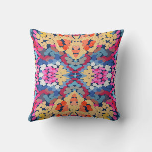 Coussin Motif de carreaux de fleurs tachetées de Plumeria