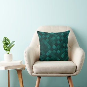 Coussin Motif de carreaux d'émeraude – Luxe Moderne