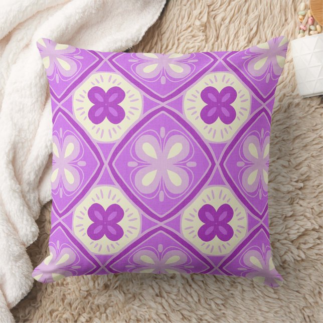 Coussin motif de carreaux violets (Couverture)