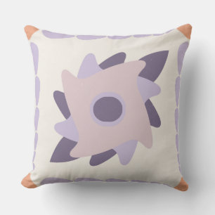 Coussin Motif de carrelage décoratif pastel violet