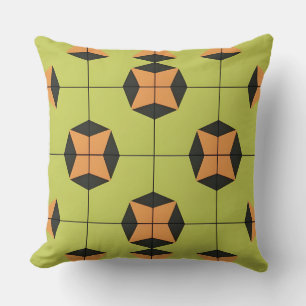 Coussin Motif de carrelage géométrique avec des couleurs v