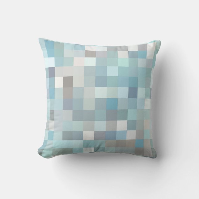 Coussin Motif de carrés aux couleurs pastel (Recto)