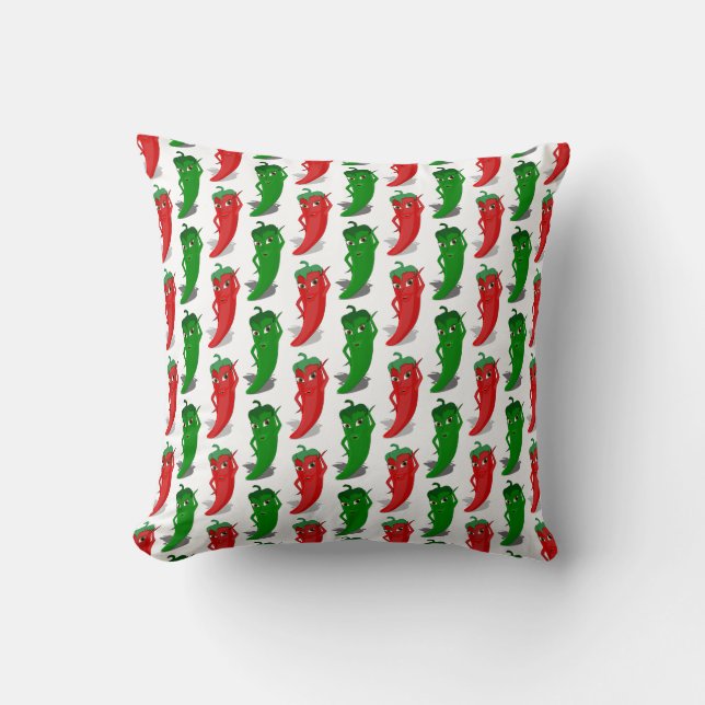 Coussin Motif De Cartoon Rouge Et Vert Pepper Divas (Recto)