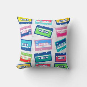 Coussin Motif de cassette audio rétro vintage