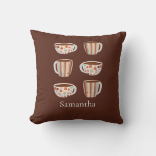 Coussin Motif de cercle chaud sur des tasses de café