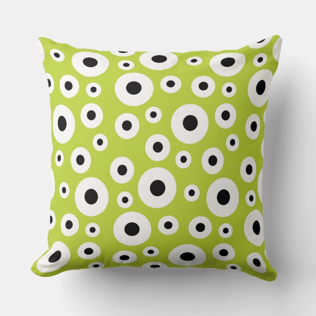 Coussin Motif de cercle noir et blanc moderne (Recto)