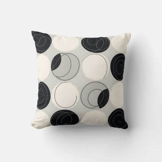 Coussin Motif de cercles abstraits superposés (Recto)