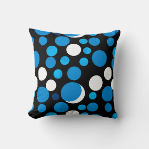 Coussin Motif de cercles bleus et blancs