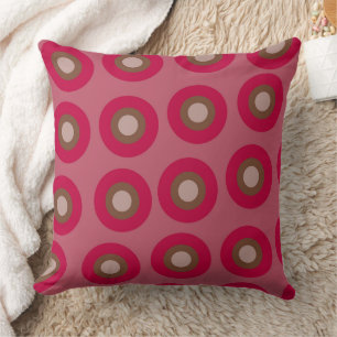 Coussin Motif de cercles Brown rose moderne