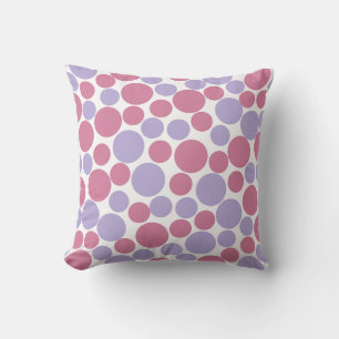 Coussin Motif de cercles en lavande et rose mat