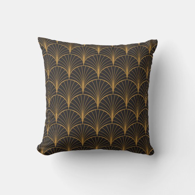 Coussin Motif de cercles géométriques Art Déco (Recto)